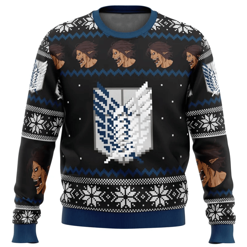 Attack On Titan Anime Citybarks Ugly Sweater Gifts, Attack On Titan Anime Gift Fan Ugly Sweater