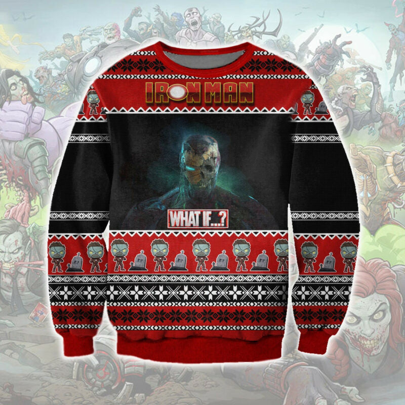 Merry Christmas Zombie Ironman Ugly Sweatshirt, Christmas Ugly Sweater