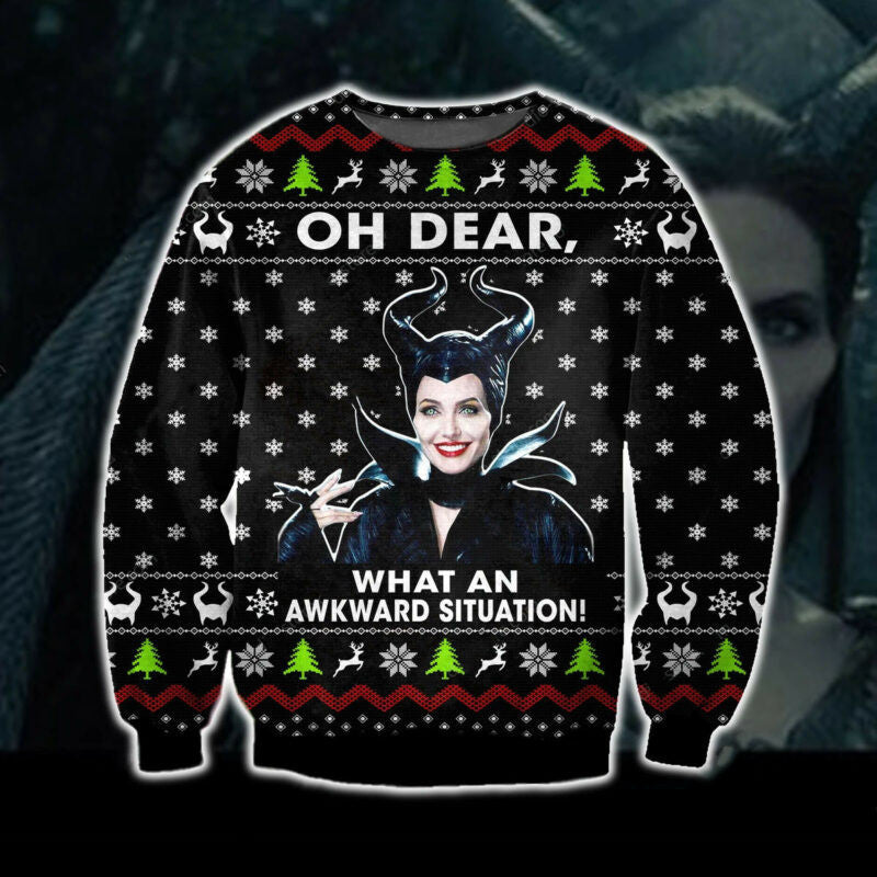 Funny Maleficent Oh Dear What An Awkward Situation Ugly Christmas Sweater