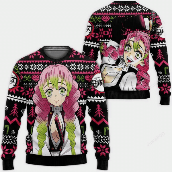 Demon Slayer Kimetsu No Yaiba Anime Mitsuri Kanroji 31 Ugly Sweater, Demon Slayer Anime Gift Fan Ugly Sweater 794