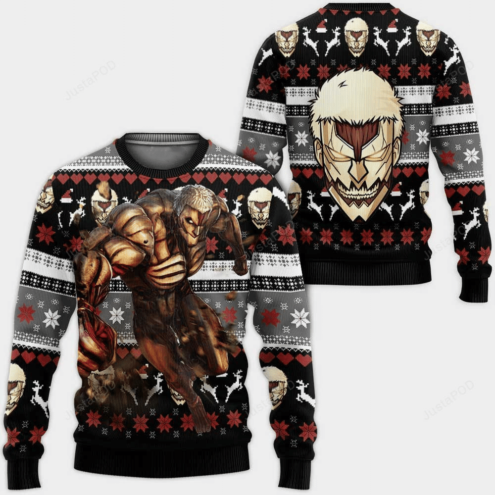 Attack On Titan Anime Armored Titan Ugly Sweater Gifts, Attack On Titan Anime Gift Fan Ugly Sweater