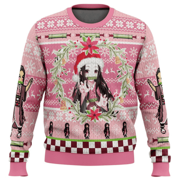 Demon Slayer Kimetsu No Yaiba Anime Kamado Nezuko 1 Ugly Sweater Gifts, Demon Slayer Anime Gift Fan Ugly Sweater 504