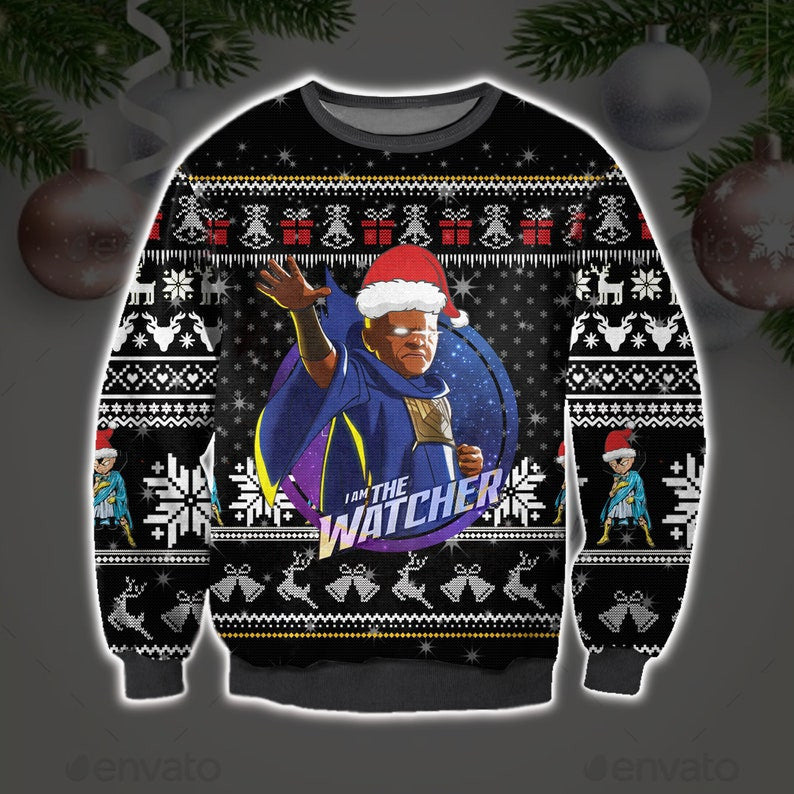 Marvel's What If The Watcher Ugly Sweatshirt, Christmas Ugly Sweater