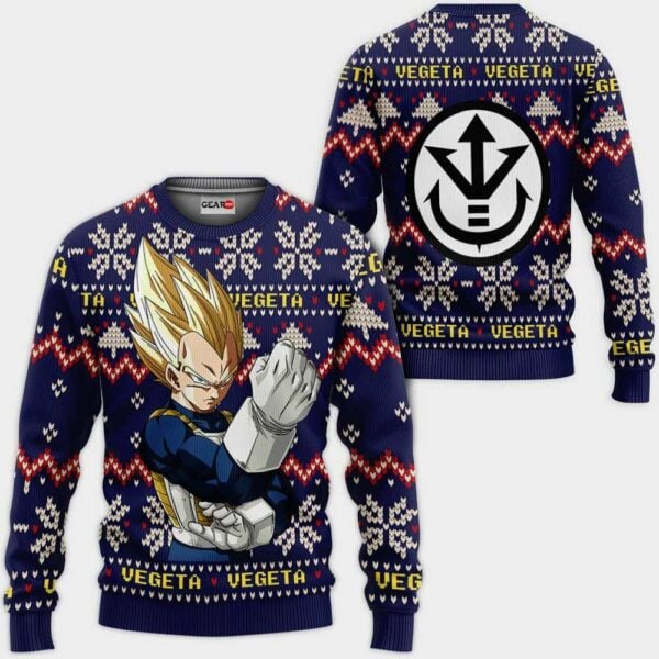 Vegeta Super Saiyan Ugly Christmas Sweater Anime Dragon Ball Xmas 1k115 Gifts ,dragon Ball Anime Xmas Christmas Gift Fan 35