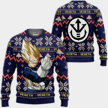 Vegeta Super Saiyan Ugly Christmas Sweater Anime Dragon Ball Xmas 1k115 Gifts ,dragon Ball Anime Xmas Christmas Gift Fan 35