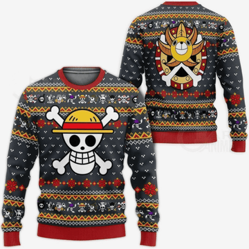 One Piece Anime Straw Hat Priate 17 Ugly Sweater, One Piece Anime Gift Fan Ugly Sweater 414