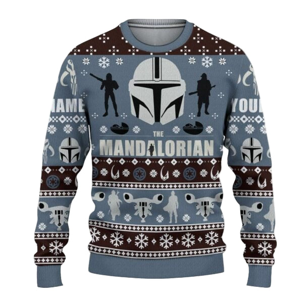 The Mandalorian Starwars Ugly Sweater, The Mandalorian Starwars Christmas Gift, The Mandalorian Starwars Custom Name Shirt 343