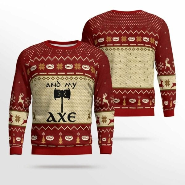 Lord Of The Rings And My Axe Lotr Ugly Sweater, Christmas Gift , Lord Of The Rings And My Axe Lotr Ugly Christmas Sweater 304