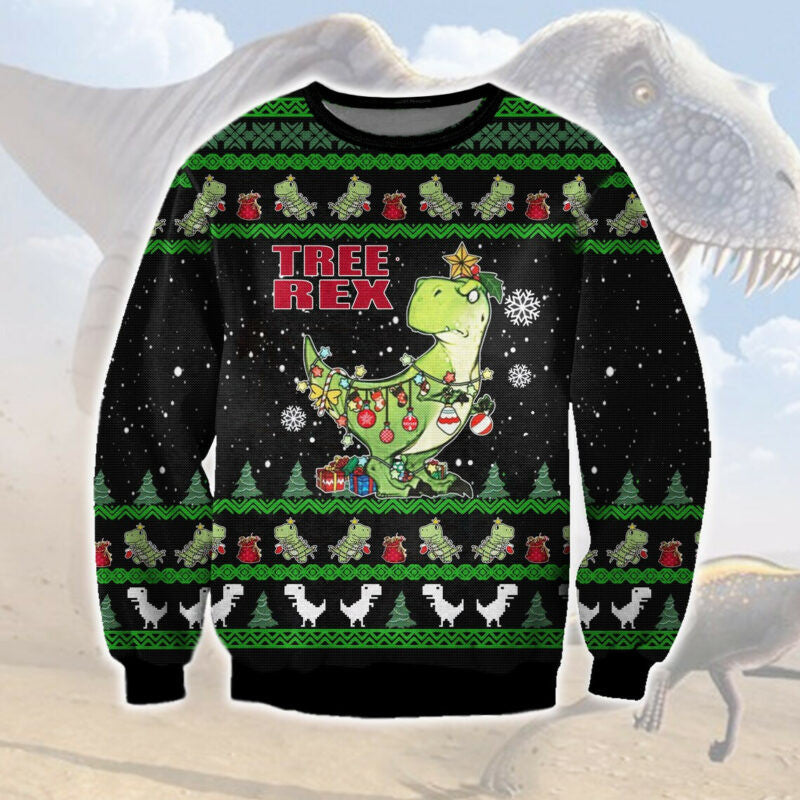 Merry Christmas Treerex Xmas Ugly Sweatshirt, Christmas Ugly Sweater