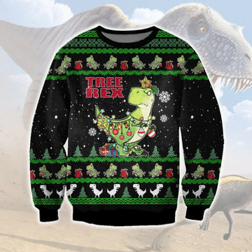 Merry Christmas Treerex Xmas Ugly Sweatshirt, Christmas Ugly Sweater