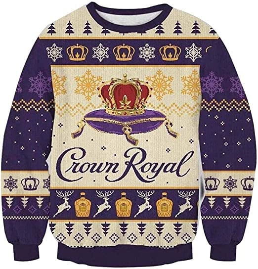 Teebibi Crownn Royal 3d Print Ugly Christmas Sweatshirt Imitation Wool Print
