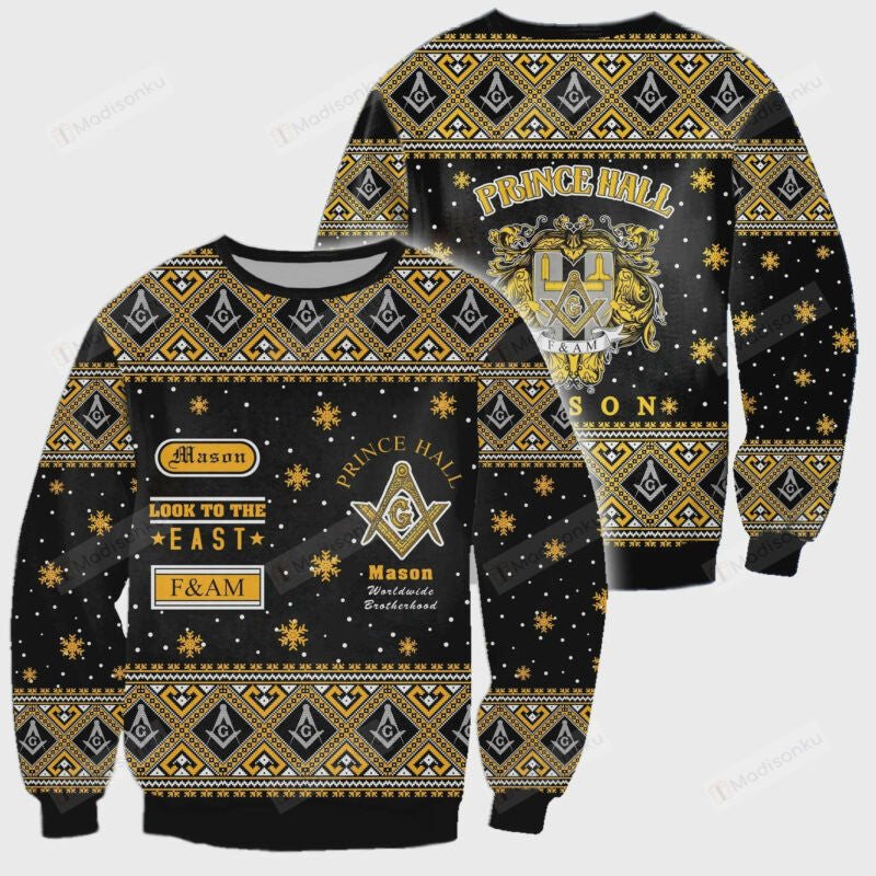 3d All Over Freemason Ugly Christmas Sweater