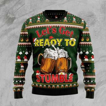 Let?s Get Ready To Stumble Beer Ugly Christmas Sweater