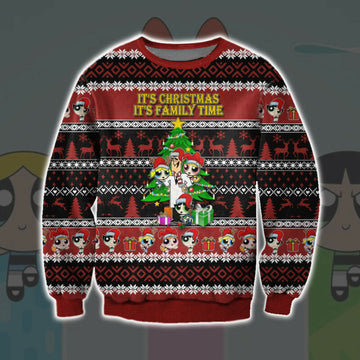 Merry Christmas Power Puffgirls Ugly Sweatshirt, Christmas Ugly Sweater