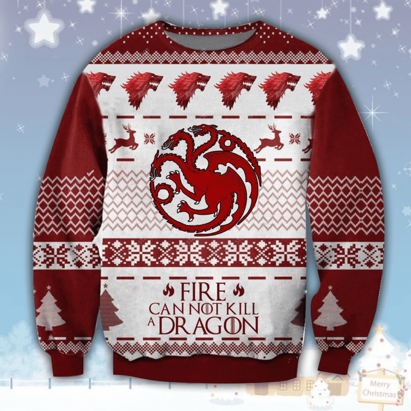 Fire Cannot Kill A Dragon Christmas Ugly Christmas Sweater
