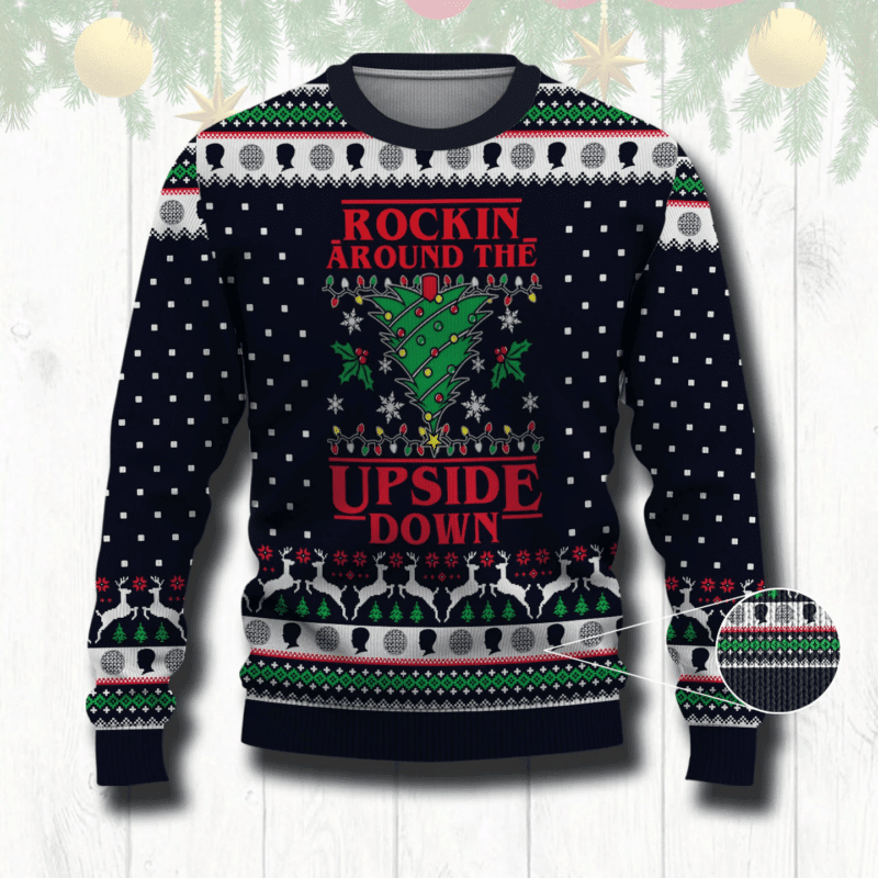 Rocking Around The Upside Down Stranger Things Ugly Christmas Sweater