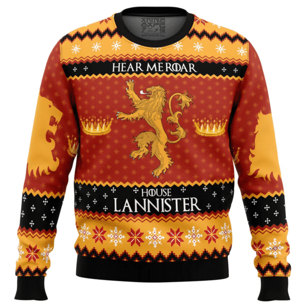 Game Of Thrones House Lannister Ugly Sweater Gifts, Game Of Thrones House Lannister Gift Fan Ugly Sweater 765