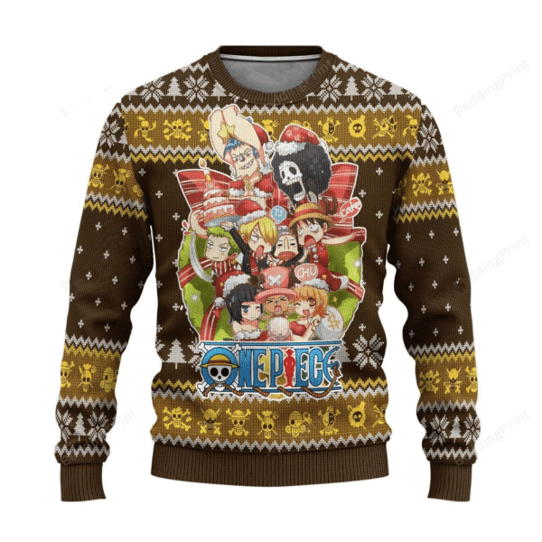 One Piece Anime 40 Ugly Sweater, One Piece Anime Gift Fan Ugly Sweater 167
