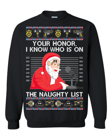 Santa Claus Tekashi69 I Know Who Is On The Naughty List Ugly Sweatshirt, Christmas Ugly Sweater