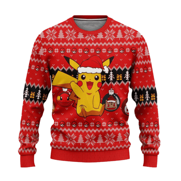 Pokemon Anime Pikachu 64 Ugly Sweater Gifts, Pokemon Anime Gift Fan Ugly Sweater 445