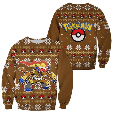 Pokemon Anime Infernape 53 Ugly Sweater Gifts, Pokemon Anime Gift Fan Ugly Sweater 230