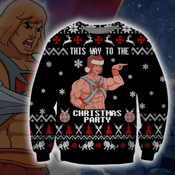 This Way To The Christmas Party Ugly Christmas Sweater