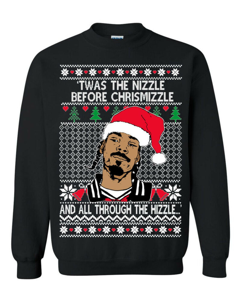 Snoop Dogg 'twas The Nizzle Before Chrismizzle Merry Christmas Ugly Sweatshirt, Christmas Ugly Sweater