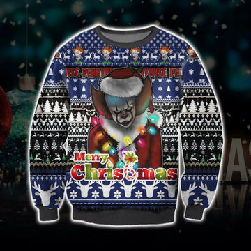 Pennywise Merry Christmas Ugly Sweatshirt, Christmas Ugly Sweater