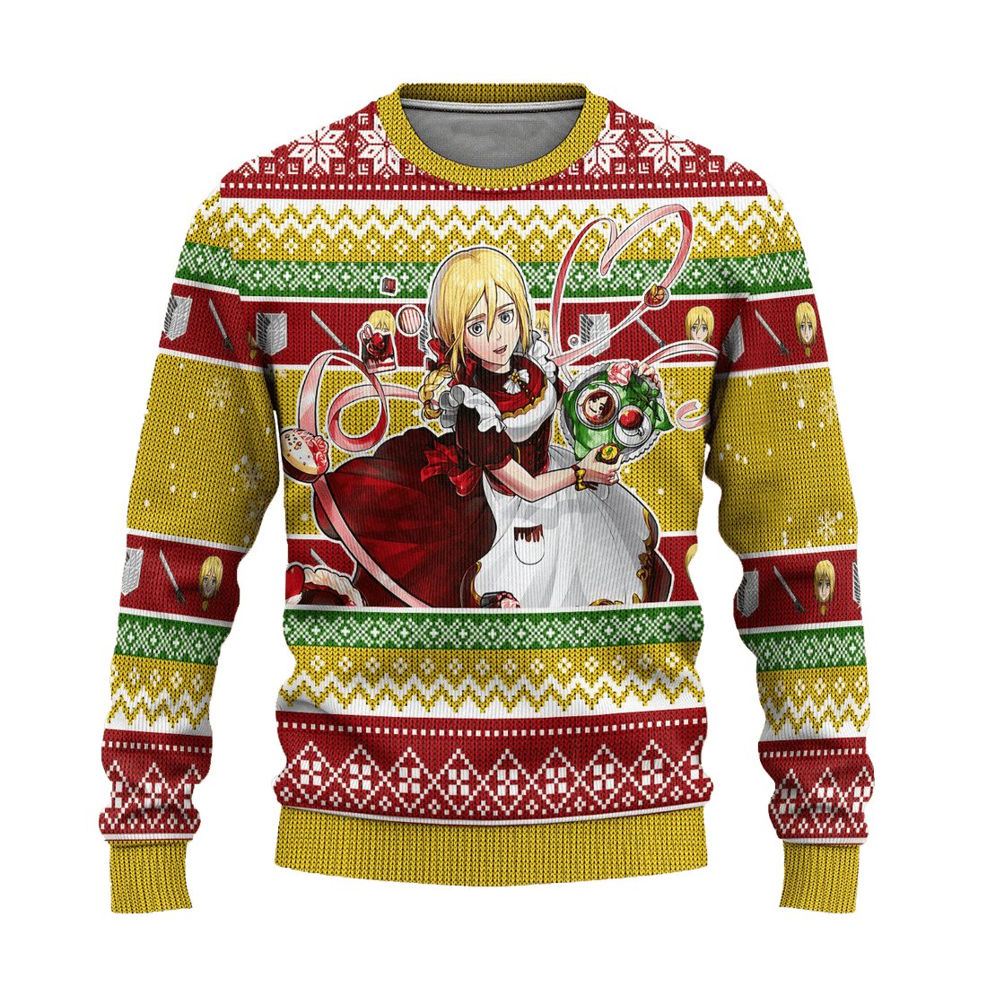 Attack On Titan Anime Historia Reiss Ugly Sweater Gifts, Attack On Titan Anime Gift Fan Ugly Sweater