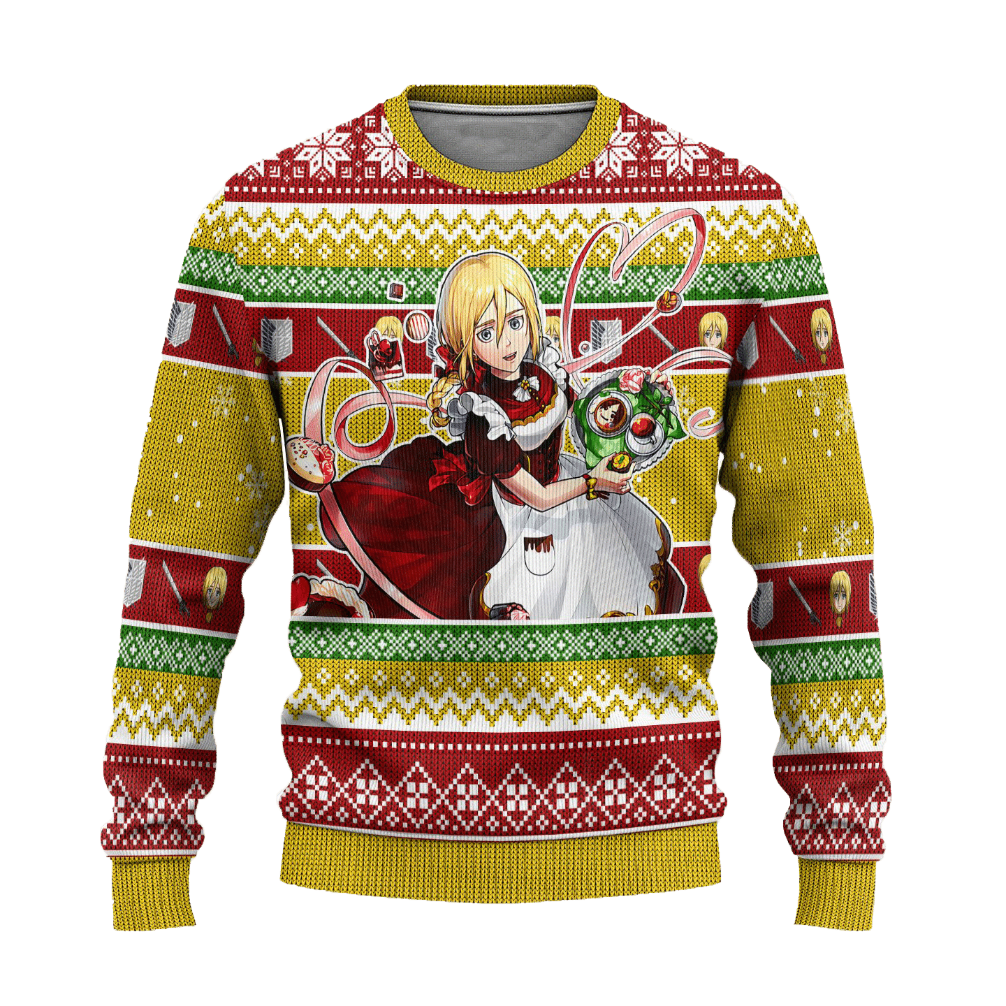 Attack On Titan Anime Historia Reiss Ugly Sweater Gifts, Attack On Titan Anime Gift Fan Ugly Sweater