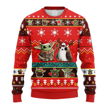 Baby Yoda Ugly Sweater, Baby Yoda Dark Vader Christmas Sweater, Baby Yoda Lover Gift, Baby Yoda Christmas Shirt