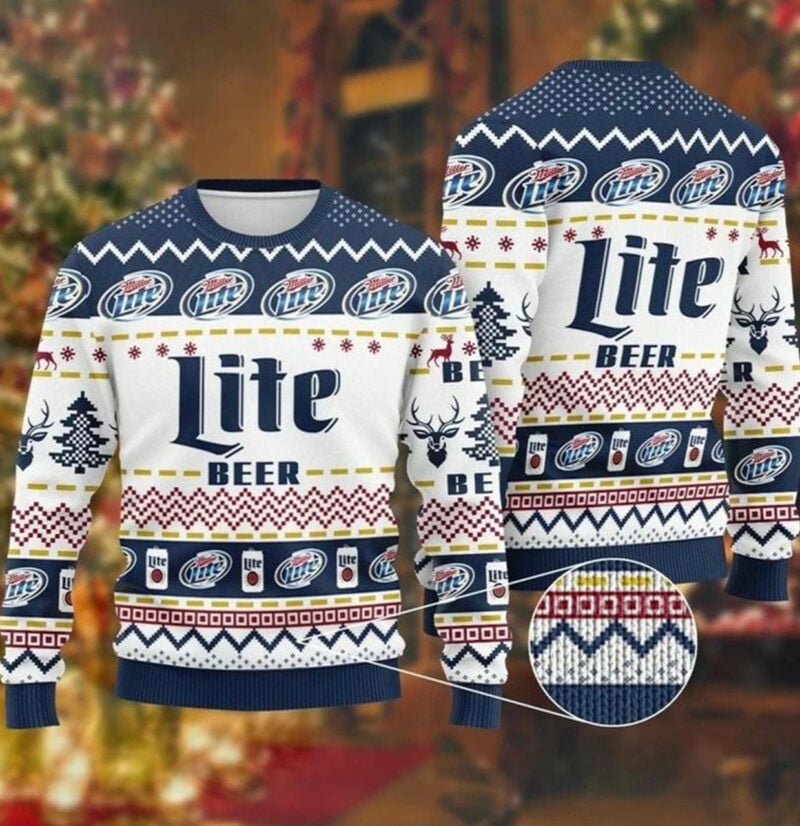 Miller Lite Beer Christmas Ugly Sweater