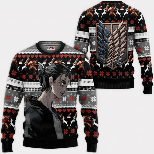 Attack On Titan Anime Aot Eren Ugly Sweater, Attack On Titan Anime Gift Fan Ugly Sweater 658