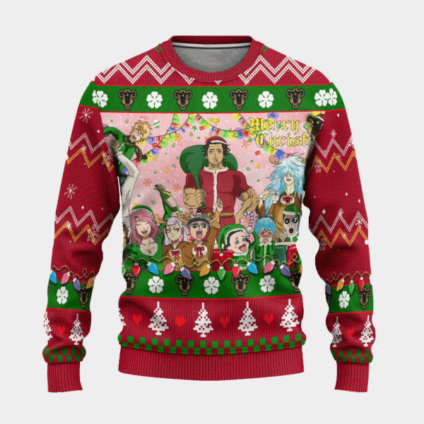 Black Clover Anime Christmas 14 Ugly Sweater Gifts, Black Clover Anime Gift Fan Ugly Sweater 139