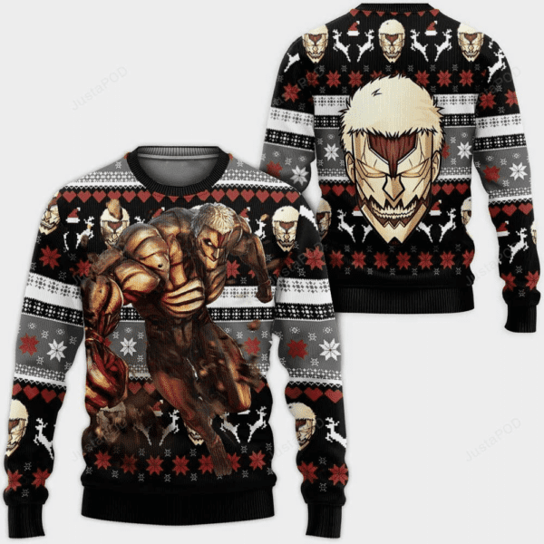 Attack On Titan Anime Armored Titan Ugly Sweater Gifts, Attack On Titan Anime Gift Fan Ugly Sweater 546