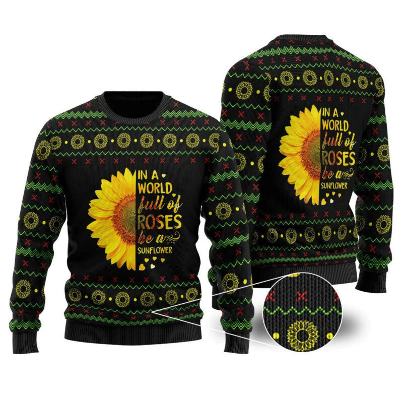 Be A Sunflower Ugly Christmas Sweater