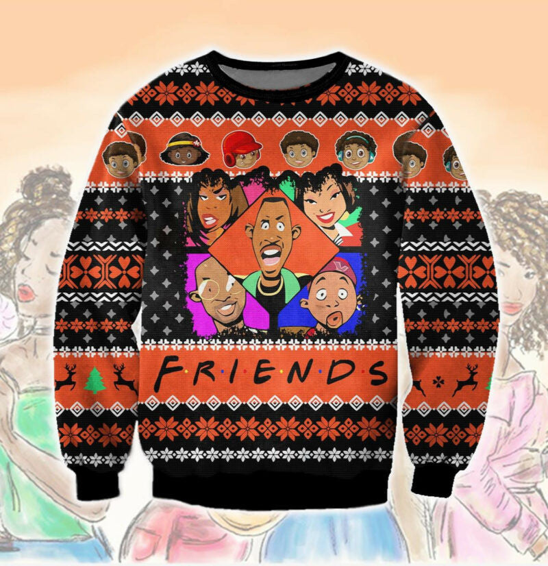Friends Black Friends 3d All Over Printed Ugly Christmas Sweater
