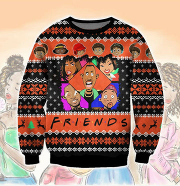Friends Black Friends 3d All Over Printed Ugly Christmas Sweater