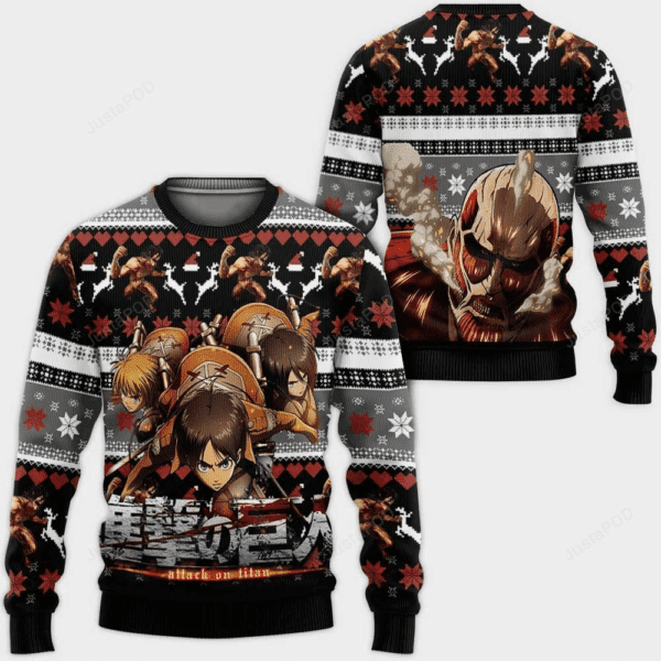 Attack On Titan Anime Aot Squad Ugly Sweater, Attack On Titan Anime Gift Fan Ugly Sweater 182