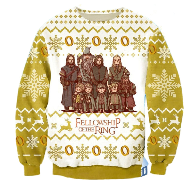 Fellowship Lord Of The Rings Christmas Patten Sweater