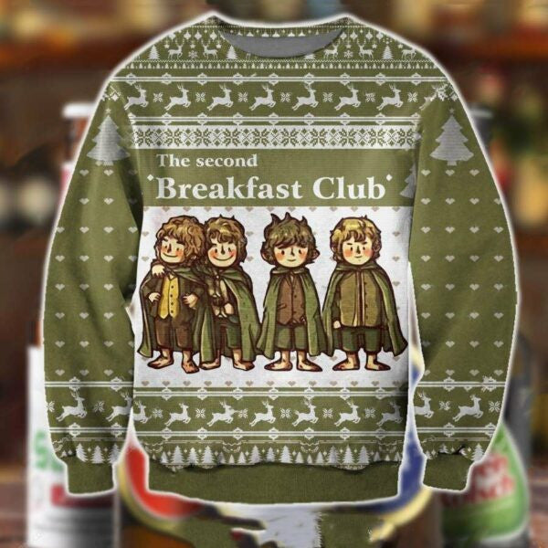The Second Breakfast Club Christmas Ugly Sweater, The Second Breakfast Club Christmas Gift, The Second Breakfast Club Christmas Shirt 428