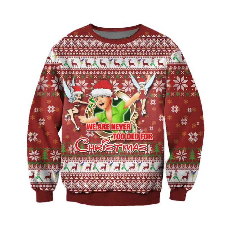 Merry Christmas Peter Pan Ugly Sweatshirt, Christmas Ugly Sweater