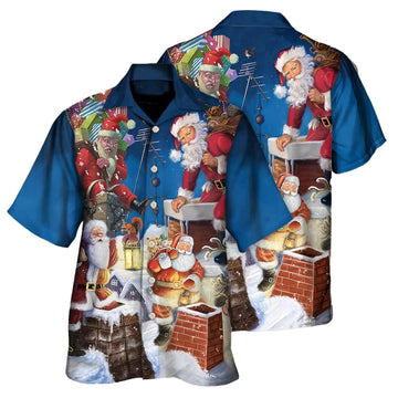 Christmas Santa The Way I Come Christmas Hawaiian Shirt Mens Xmas Gifts For Men