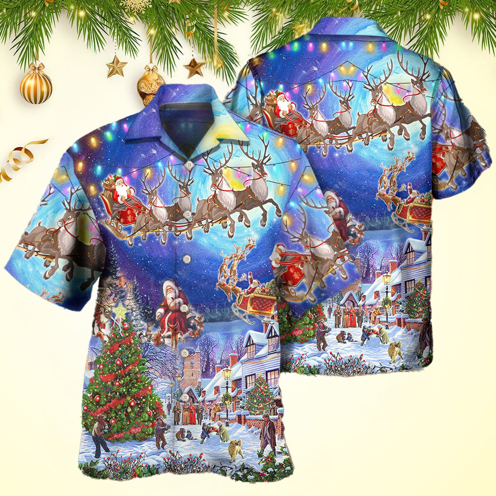 Christmas Santa Claus Snow Night Village Hawaiian Shirt Things To Get For Christmas