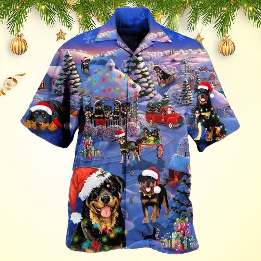 Rottweilers Christmas Hawaiian Shirt Mens Womens Best Christmas Gifts 2024
