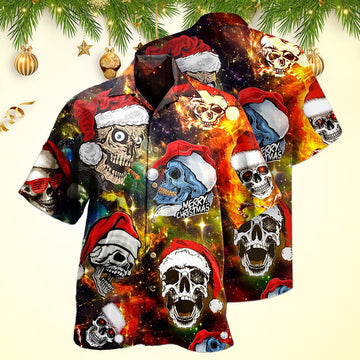 Skull Love Christmas Hawaiian Shirt Christmas Hawaiian Shirt Mens Womens