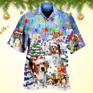 Merry Beagle Christmas Hawaiian Shirt Christmas Hawaiian Shirt Mens Holiday Gifts