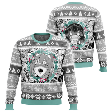 Christmas Anime Ahegao Ugly Christmas Sweater
