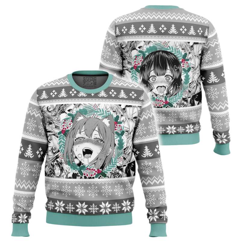 Christmas Anime Ahegao Ugly Christmas Sweater