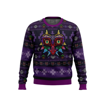 Majoras Mask Seamless Pattern Zelda Ugly Christmas Sweater